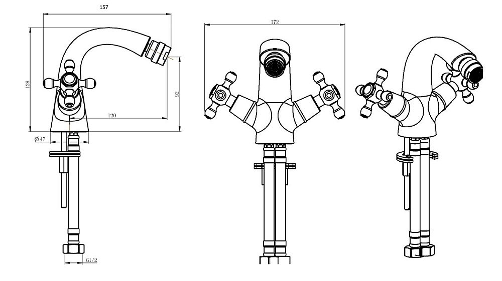 Смеситель для биде Boheme Brillante Presente 356 купить в интернет-магазине сантехники Sanbest