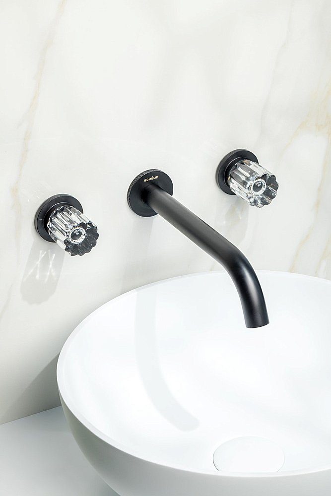 Смеситель для раковины Boheme ELEGANTE 152-2-B-EL черный купить в интернет-магазине сантехники Sanbest