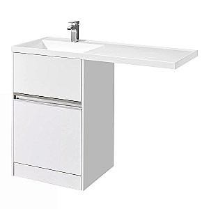 Тумба с раковиной Акватон Лондри 120 белая глянцевая для ванной в интернет-магазине Sanbest