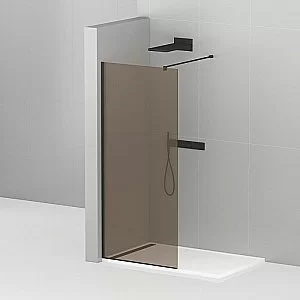 Душевое ограждение Cezares LIBERTA-L-1-90-120-BR-NERO стекло бронзовое/профиль черный купить в интернет-магазине Sanbest