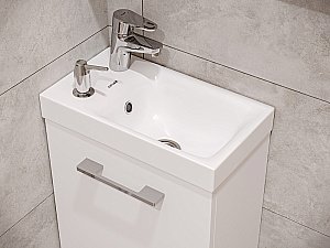 Мебель для ванной Cersanit LARA 40 со смесителем и дозатором, белая для ванной в интернет-магазине Sanbest