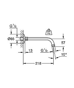 Душевой кронштейн Grohe Relexa neutral 27406000 купить в интернет-магазине сантехники Sanbest