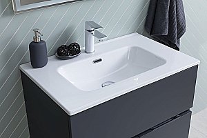 Тумба с раковиной Aquanet Алвита new 303900 70 антрацит для ванной в интернет-магазине Sanbest