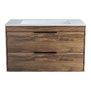 Тумба с раковиной Vincea Chiara 2D 80 VMC-2C2800CO/VCB-13800W тёмный дуб/раковина белая для ванной в интернет-магазине Sanbest