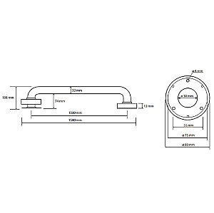 Поручень Bemeta Help 301101503 белый купить в интернет-магазине сантехники Sanbest