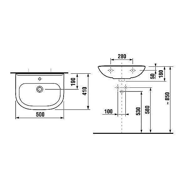 Раковина на пьедестале Jika Deep by Jika 50 купить в интернет-магазине Sanbest