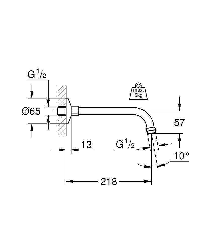 Душевой кронштейн Grohe Relexa neutral 27406000 купить в интернет-магазине сантехники Sanbest
