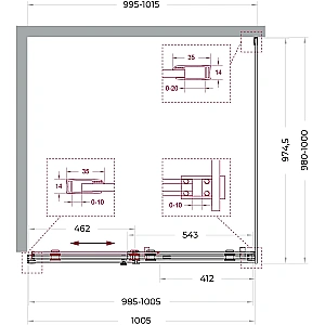Душевой уголок BelBagno SOFT_CLOSE-2-AH-1 100х100 стекло прозрачное/профиль оружейная сталь купить в интернет-магазине Sanbest