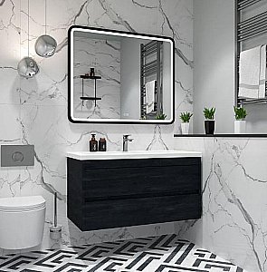 Тумба с раковиной Art&Max Family-M 100 подвесная, угольный камень для ванной в интернет-магазине Sanbest