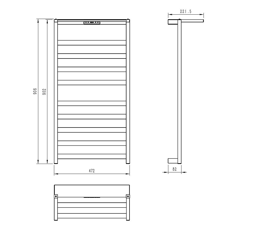 Полотенцесушитель электрический WONZON & WOGHAND FRANKFURT WW-A1029-MB черный матовый купить в интернет-магазине сантехники Sanbest