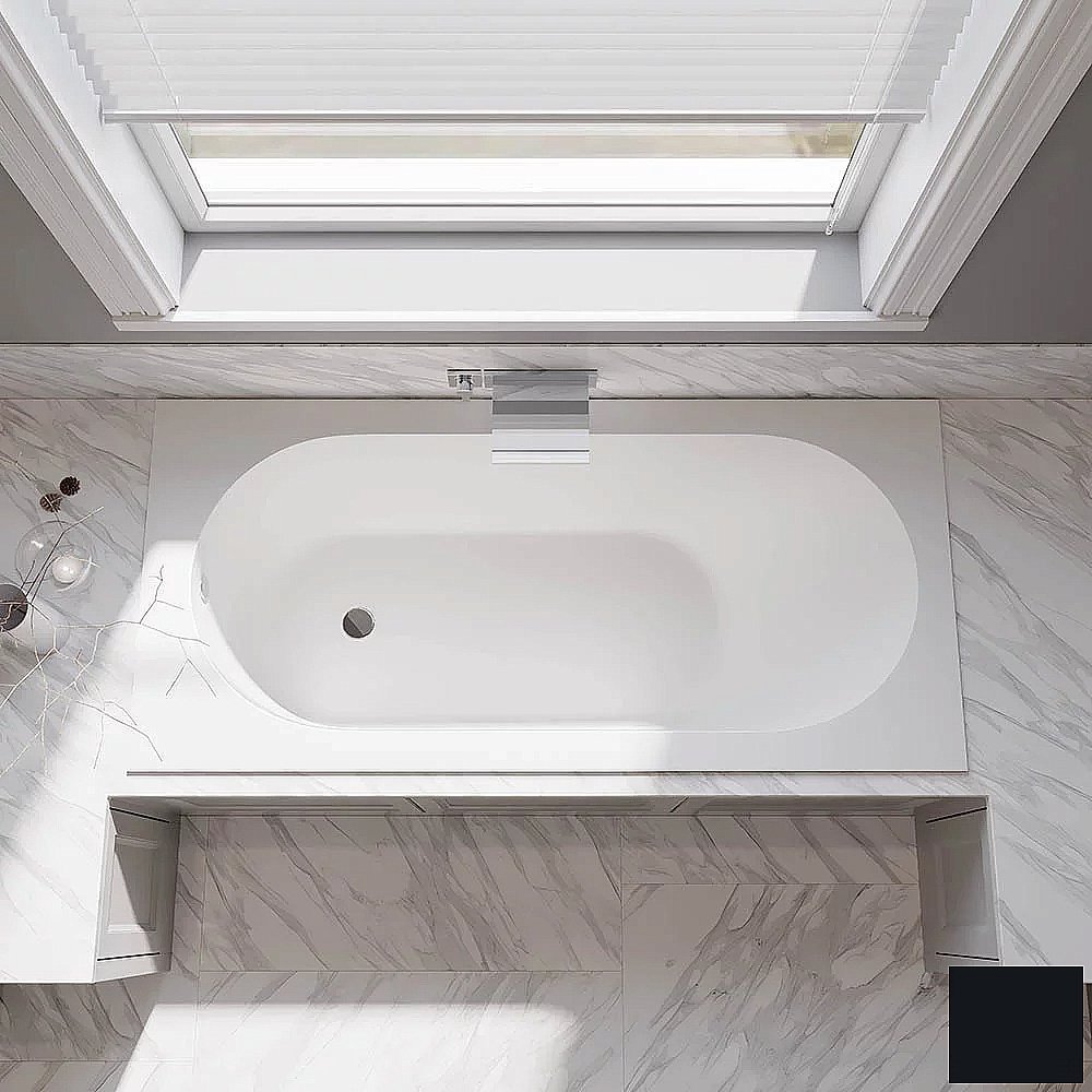 Ванна из искусственного камня Veconi Stampo STM17070B 170х70 черная купить в интернет-магазине Sanbest