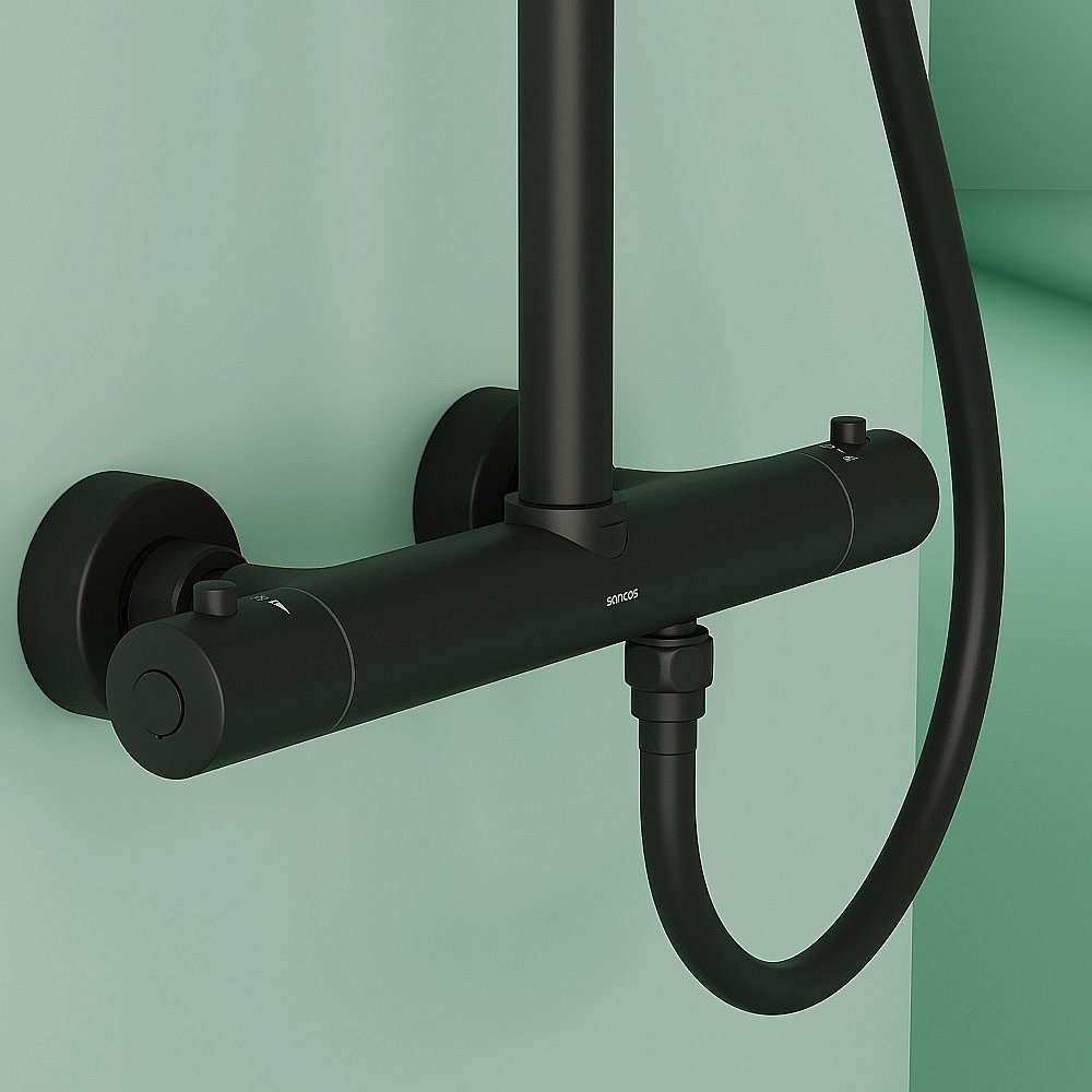 Душевая система Sancos Game SC3002MB черная матовая купить в интернет-магазине сантехники Sanbest