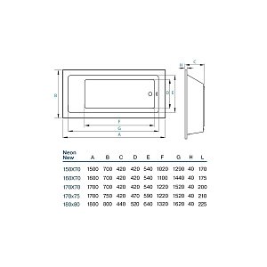 Ванна акриловая Koller Pool Neon 160x70 купить в интернет-магазине Sanbest