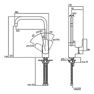 Смеситель для кухни Ideal Standard Ceraplan III B0725AA купить в интернет-магазине сантехники Sanbest