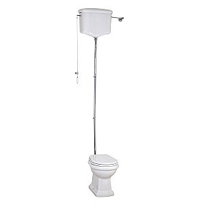 Унитаз Migliore Bella 20620 с высоким бачком выпуск в стену белый/хром купить в интернет-магазине Sanbest