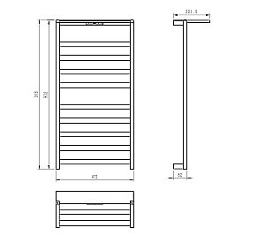 Полотенцесушитель электрический WONZON & WOGHAND FRANKFURT WW-A1029-MB черный матовый купить в интернет-магазине сантехники Sanbest