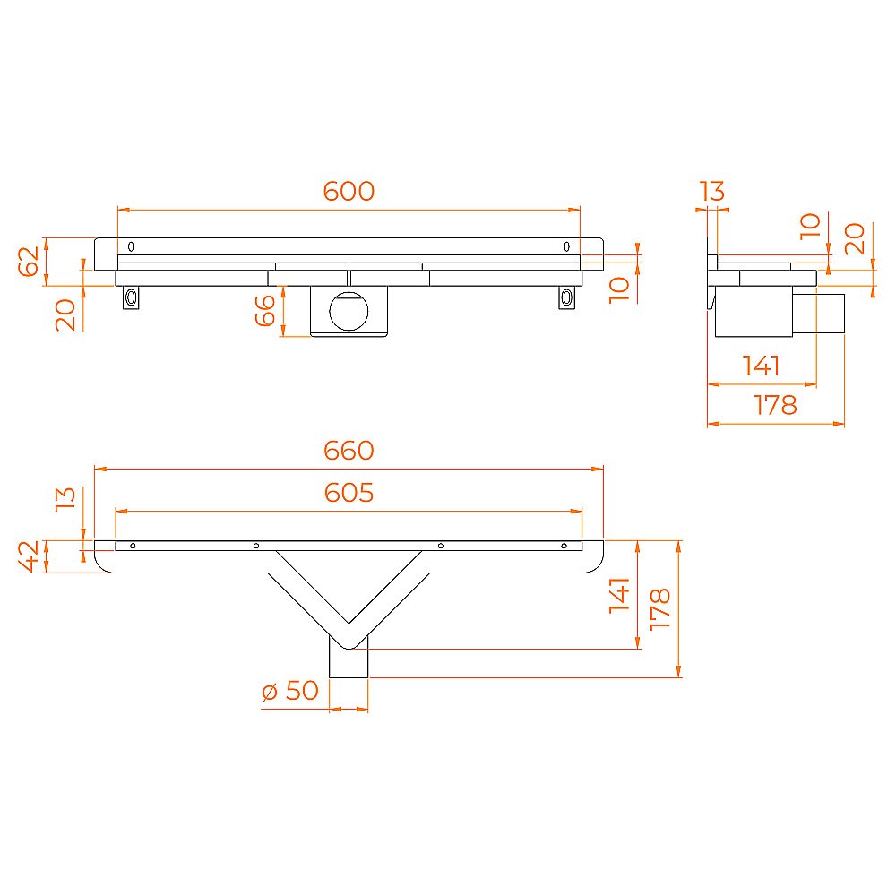 Душевой трап RGW SDR-60 Хром купить в интернет-магазине Sanbest