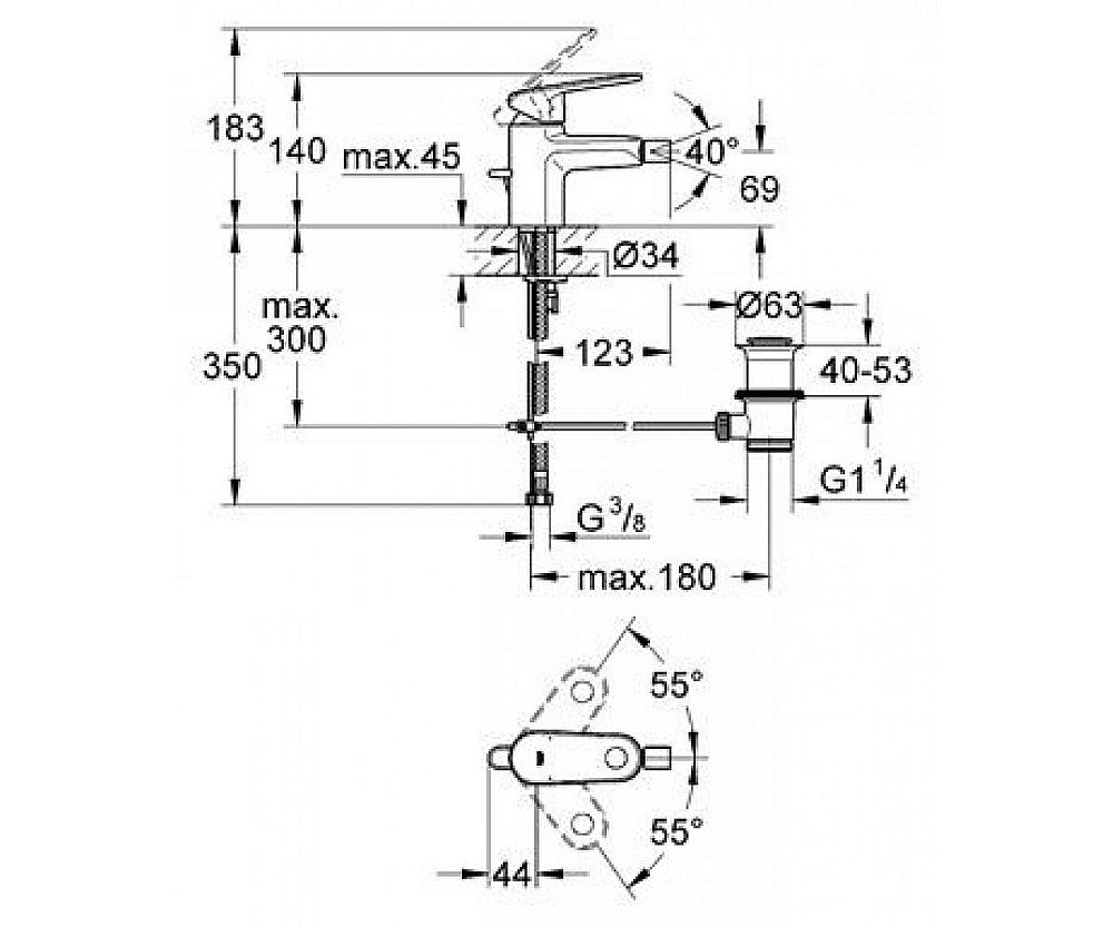Смеситель для биде Grohe Europlus New 33241002 купить в интернет-магазине сантехники Sanbest