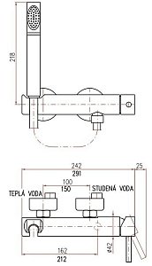 Смеситель для душа с комплектом RAV-Slezak SEINA SE980.5/2 купить в интернет-магазине сантехники Sanbest