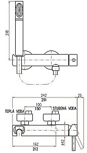 Смеситель для душа с комплектом RAV-Slezak SEINA SE980.5/2 купить в интернет-магазине сантехники Sanbest