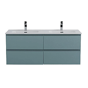 Тумба с раковиной BelBagno 120 KRAFT-1200-4C-SO-AO+BB1200-2-ETL голубая матовая для ванной в интернет-магазине Sanbest