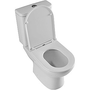 Унитаз напольный Aquanet Ray 326011 безободковый, с бачком, с крышкой микролифт, слив торнадо купить в интернет-магазине Sanbest