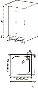 Душевая дверь Good Door FANTASY DR-100-С-CH стекло прозрачное купить в интернет-магазине Sanbest