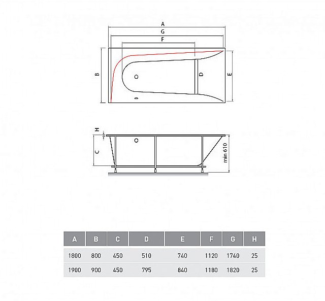 Акриловая ванна Vayer Boomerang 180x80 L/R купить в интернет-магазине Sanbest