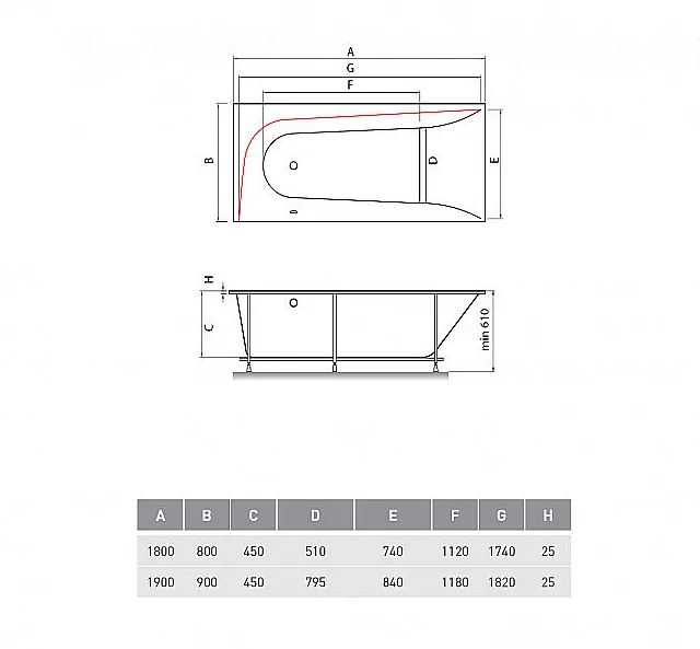 Акриловая ванна Vayer Boomerang 180x80 L/R купить в интернет-магазине Sanbest