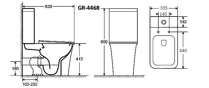 Унитаз-компакт Grossman Galaxy GR-4468S безободковый, с крышкой микролифт, с бачком, белый купить в интернет-магазине Sanbest