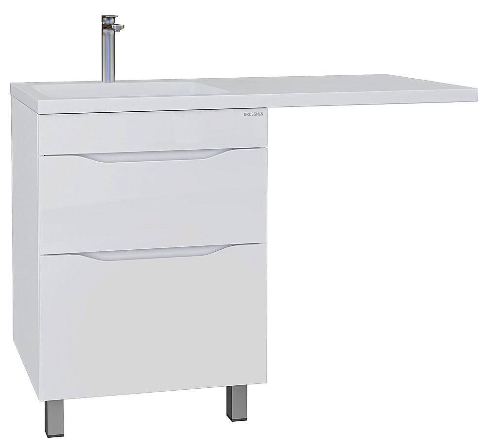 Тумба с раковиной Grossman Вилар 120 белая для ванной в интернет-магазине Sanbest