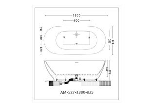 Акриловая ванна Art&Max AM-527-1800-835 купить в интернет-магазине Sanbest