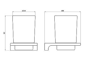 Стакан для зубных щеток с держателем WONZON & WOGHAND ECLIPSE WW-9121-BL черный купить в интернет-магазине сантехники Sanbest