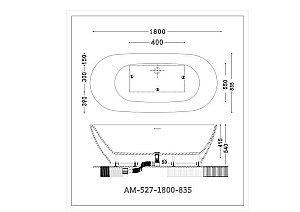 Акриловая ванна Art&Max AM-527-1800-835 купить в интернет-магазине Sanbest