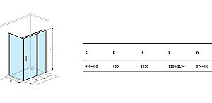 Душевой уголок Excellent Mazo 120х90 стекло прозрачное/профиль хром купить в интернет-магазине Sanbest