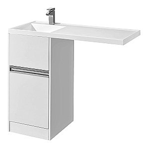 Тумба с раковиной Акватон Лондри 105 белая глянцевая для ванной в интернет-магазине Sanbest