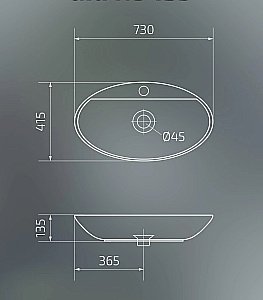 Раковина накладная Gid Lago 61 N9435 51149 белая купить в интернет-магазине Sanbest