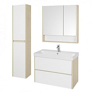 Тумба с раковиной Акватон Сканди 80 белая/дуб верона для ванной в интернет-магазине Sanbest