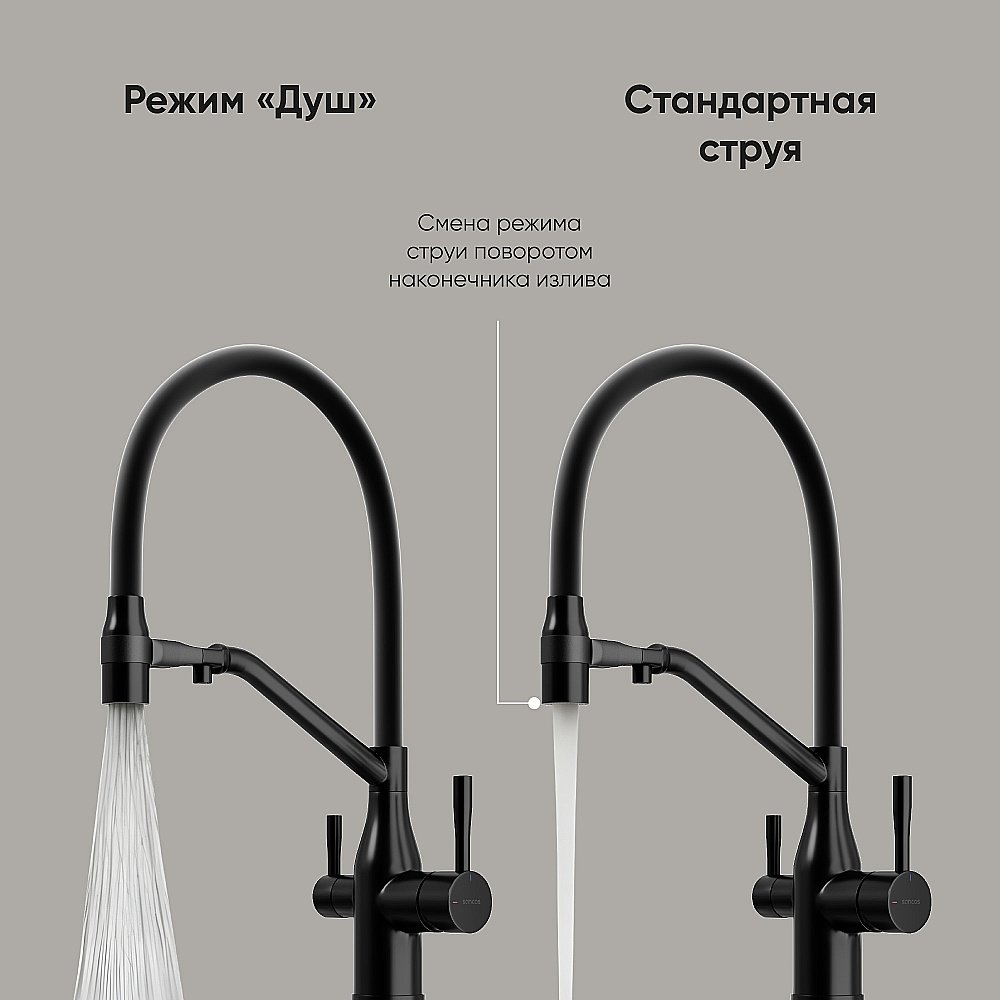 Смеситель для кухни Sancos Orta SC4008MB черный матовый купить в интернет-магазине сантехники Sanbest