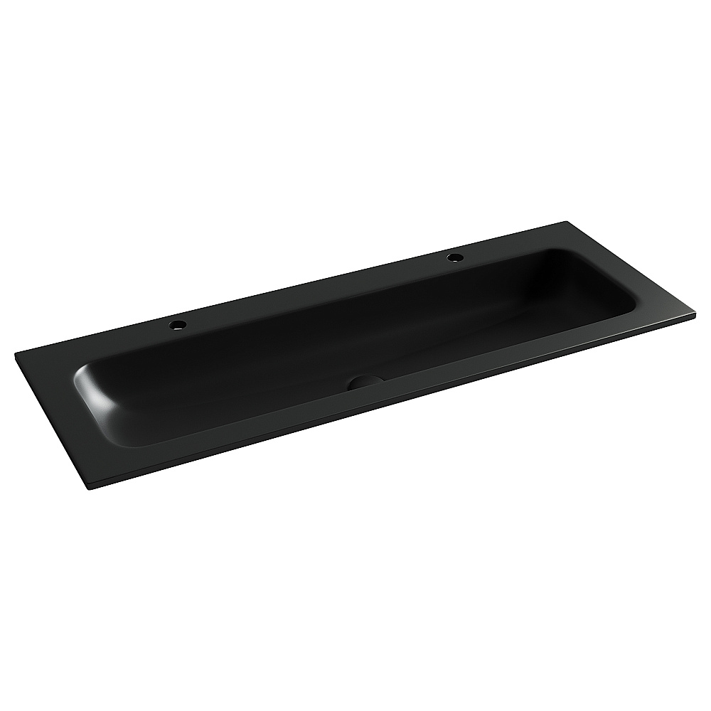 Тумба с раковиной Sancos Velta 120 VL120WG+CN7016MB теплый серый матовая/раковина черная матовая, 2 отверстия для ванной в интернет-магазине Sanbest