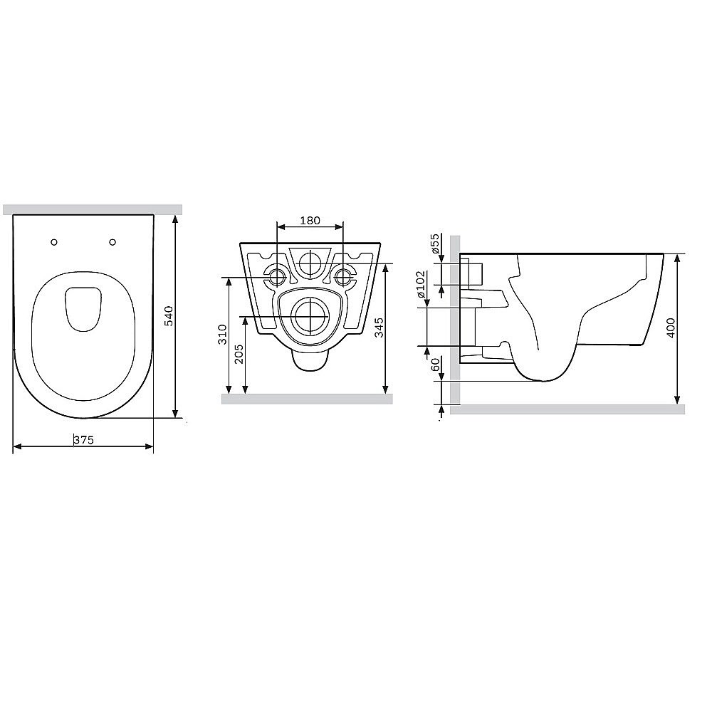 Унитаз подвесной AM.PM Func C8F1701SC белый, безободковый купить в интернет-магазине Sanbest