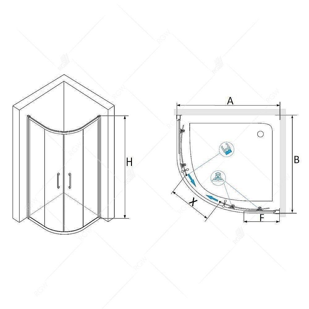 Душевой уголок RGW Passage PA-51 100x100 купить в интернет-магазине Sanbest