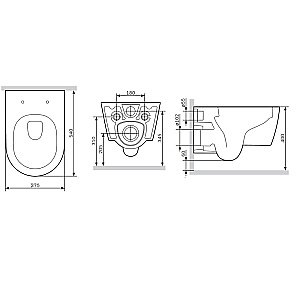 Унитаз подвесной AM.PM Func C8F1701SC белый, безободковый купить в интернет-магазине Sanbest