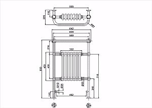 Полотенцесушитель Burlington Trafalgar R1 CHR/ARCR1 CHR хром/белый купить в интернет-магазине сантехники Sanbest