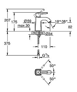 Смеситель для раковины Grohe Grandera 23310000 хром купить в интернет-магазине сантехники Sanbest