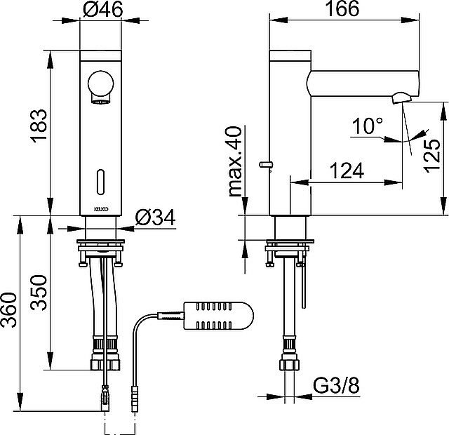 Смеситель для раковины KEUCO IXMO 59512371100 сенсорный купить в интернет-магазине сантехники Sanbest