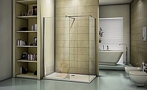 Душевое ограждение Good Door WALK IN SP+SP 190х140 стекло прозрачное/профиль хром купить в интернет-магазине Sanbest