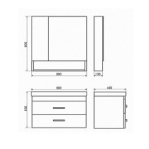 Зеркальный шкаф Comforty Никосия 80 купить в интернет-магазине сантехники Sanbest