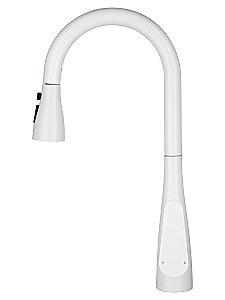 Смеситель для кухни с выдвижным изливом WONZON & WOGHAND, Белый матовый (WW-121E201B-MW) купить в интернет-магазине сантехники Sanbest