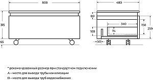 Нижняя тумба Cezares SLIDER-800-1C-PI-BO белый для ванной в интернет-магазине сантехники Sanbest